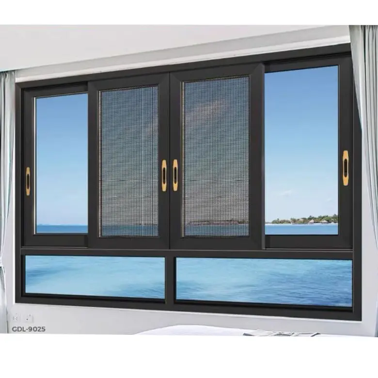 Beautiful design aluminium frame sliding glass window sliding window screen