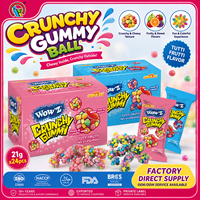 Bonbons gélifiés croustillants en gros, fabriqués en usine, avec revêtement croquant, sucrés, OEM, ODM, marques privées