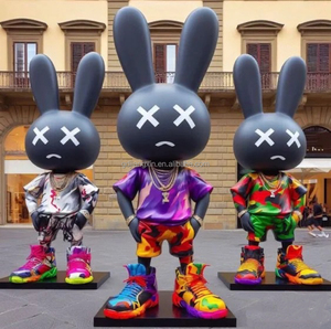 Moderno urbano coniglietto <span class=keywords><strong>sculture</strong></span> <span class=keywords><strong>colorate</strong></span> arte Streetwear per il tempio al coperto spazi pubblici per la moda al dettaglio installazioni all'aperto - Product Image 2