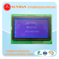 Modul LCD Grafis Kustom 240x128 STN Biru Negatif COB T6963C Paralel 5V Lampu Latar Putih SMG240128A6 untuk Industri