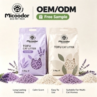 Litière pour chat Micoodor en manioc, biodégradable, écologique, jetable aux toilettes, agglomération rapide, contrôle des odeurs