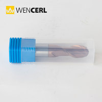 WENCERL Fraise à queue sphérique en carbure monobloc HRC60 toutes tailles 4 mm 8 mm, 2 ou 4 dents, pour usinage CNC