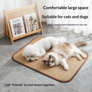 Alas Tidur Pendingin Hewan Peliharaan Musim Panas Modern, Anyaman Rotan Alami untuk Anjing & Kucing, Bernapas & Menyerap Panas - Product Image 4