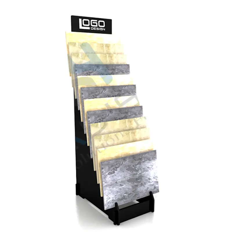 Custom Logo Showroom Granite Display Rack Stone Slab Rack Quartz Ceramic Tile Stand Vertical Rack