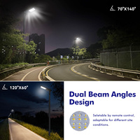 Lampe solaire de rue tout-en-un 3000LM IP65 à double angle de faisceau 3CCT avec capteur de mouvement PIR et télécommande