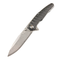 Lame en acier damas couteau pliant de chasse en plein air couteau de poche pour sauvetage auto-défense EDC survie