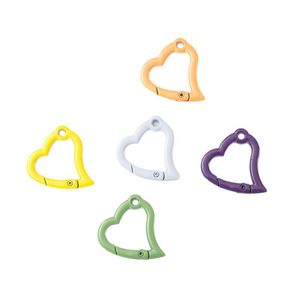 Heart Shaped Zinc Alloy Carabiner Keychain 30mm Fashion Metal <b>Key</b> <b>Ring</b> For <b>Bag</b> And Car <b>Keys</b> - Product Image 4