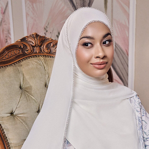Pañuelo Hijab de Chifón Liso de Alta Calidad, Venta Caliente 2026, Chal Bordado a Mano con Cuentas, Chal Musulmán para Ramadán, Chal con Cuentas para Fiesta - Product Image 2