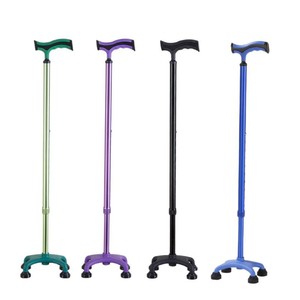 Four Legged Telescopic <b>Cane</b> Lightweight Aluminum Alloy Non Slip Foot Pads Adjustable Height For Elderly Walking Support - Product Image 4