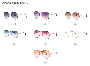 DAISYER 2021 Nouveautés Tendance Grand Cadre <span class=keywords><strong>À</strong></span> <span class=keywords><strong>La</strong></span> <span class=keywords><strong>Mode</strong></span> Or Pont Sans <span class=keywords><strong>Monture</strong></span> Femmes Lunettes <span class=keywords><strong>De</strong></span> Soleil - Product Image 5