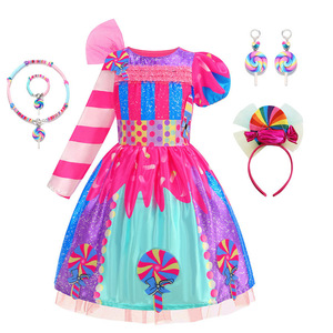 BAIGE venta al por mayor Popular Halloween niños caramelo princesa vestido lindo malla salón rendimiento desgaste princesa disfraces - Product Image 5