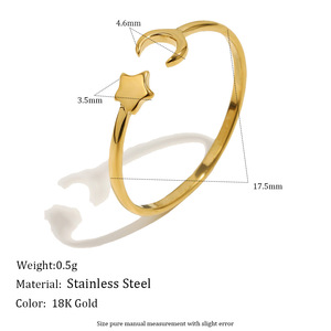 Bagues ouvertes empilables minimalistes en acier inoxydable plaqué or 18 carats avec perles, étoiles, cœurs et lettres d'amour – Bagues tendance pour femme, idée cadeau - Product Image 2