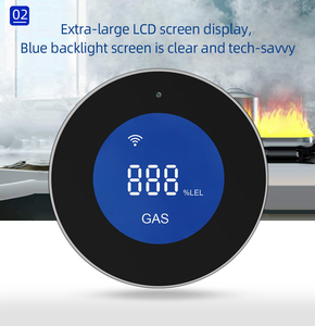 Ev kullanımı Tuya WiFi gaz sensörü sıcaklık göstergesi akıllı yaşam App kontrol WiFi gaz kaçak dedektörü ile büyük LCD ekran - Product Image 3