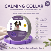 Collier apaisant pour animaux de compagnie en polyester solide réglable avec logo personnalisé Chanson, anti-anxiété, anti-stress, à la phéromone, pour chiens et chats