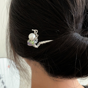 Épingle à cheveux Yinruitai S925 en argent sterling avec perle, faite à la main pour Hanfu et Cheongsam, outil de coiffure pour femmes - Product Image 5