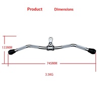 Barre de traction en U en acier massif pour poulie verticale, poignée de tirage latéral haute, barre de tirage Flyback grande/petite, capacité de charge 3,5 kg