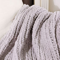 Couvertures tricotées vente en gros personnalisé confortable Super doux grosse couverture en tricot