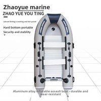 Bateau d'assaut bleu-gris Zhaoyue, bateau pneumatique pliable en PVC, bateau de sauvetage pour lutte contre les inondations, bateau rapide, bateau de pêche à la ligne, pont gonflable
