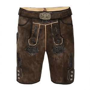 Pantalones Cortos de Cuero Bávaro Trachten para Hombre, Personalizados al por Mayor, de Piel de Vacuno y Ante, Sólidos, de Alta Calidad y Transpirables - Product Image 1