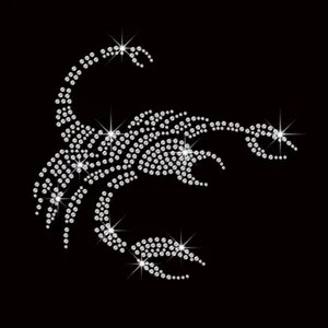 Voorraad Ontwerp Koele Ijzer Op Strass Warmteoverdracht Scorpion Rhinestone Transfer Voor Mannen T-shirt