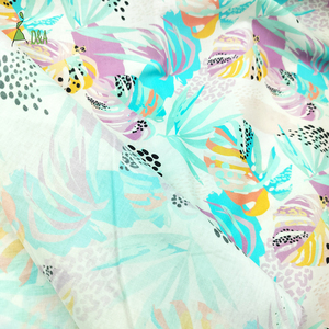 Tela de Algodón 100% Orgánica y Ecológica, Ligera, con Estampado de Hojas Tropicales, para Camisas de Verano para Niños y Niñas, MOQ Bajo - Product Image 4