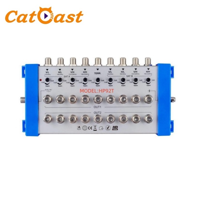 Professional 9-in-2 Way Satellite Indoor Amplifier Digital Signal Catv Amplifier for Radio & TV Broadcasting Equipment