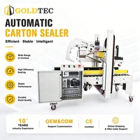 Machine de scellage automatique Goldtec pour cartons de tailles variées avec pliage du couvercle supérieur pour la logistique