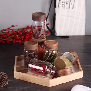 High Borosilicate Air Tight Storage <b>Jars</b> Containers With Acacia Wood Lid Glass <b>Jars</b> for Food Glass <b>Spice</b> Honey <b>Jars</b> - Product Image 6