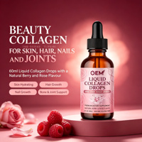 Gouttes de collagène liquide 60 ml, complément de collagène beauté pour la peau, les cheveux, les ongles et le soutien des articulations
