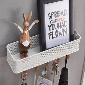 Étagères flottantes en maille métallique, 10 pièces, décoration murale, <span class=keywords><strong>porte</strong></span>-serviettes, <span class=keywords><strong>porte</strong></span>-clés, <span class=keywords><strong>cintre</strong></span> à 5 crochets, supports de rangement - Product Image 4
