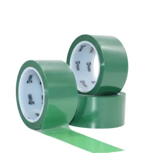 Jumbo Roll Heat Resistance Silicone Adhesive PET Tape Green Polyester Film Tape for Spray Paint Masking