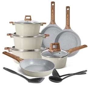 Tùy chỉnh nhà bếp Granite không dính Cookware Set canh nồi Pan và Frying Pan với Handle