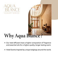 AQUA BLANCE 130ml Flacon en verre Désodorisant d'ambiance senteur printemps Diffuseur à bâtonnets d'aromathérapie pour la maison Non toxique Écologique