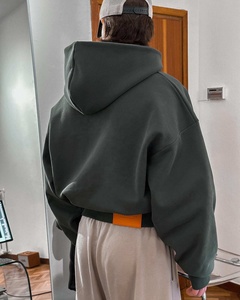Sweat-shirt à capuche surdimensionné en coton 100% de qualité supérieure, uni, teint en pièce, poids lourd, vente en gros, personnalisable - Product Image 4