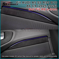 Pour AUDI A5 S5 RS5 B10 A6 C9 2025-2026 Bandes de panneau de porte avant en carbone véritable (2 pièces) pour berline, Avant, Sportback, Allroad - Accessoires automobiles