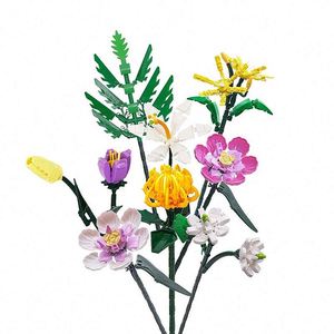 Ensemble de blocs de fleurs de tournesol à construire soi-même, modèle éducatif en plastique ABS pour enfants - Product Image 2