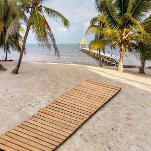 Weather-resistant Straight Walkway Roll Out <strong>Cedar</strong> Outdoor Patio Path Rustic <strong>Wooden</strong> Garden Pathway - Product Image 4