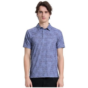 Chemise de golf pour homme en tricot imprimé à manches courtes, respirante, sportive, protection solaire, pour les sports de plein air - Product Image 1
