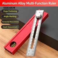 Règle de mesure de profondeur réglable, rapporteur de positionnement multi-angle, niveau de traçage pour le travail du bois, outil de traçage et de nivellement pour le travail du bois