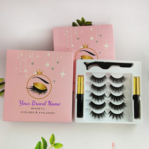 3D Silk Magnetic Eye Lashes Private Label False Eyelashes Magnetic False Magnet False Lashes Set Eyeliner Magnetic Eyelashes