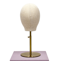 Material de espuma de base de cabeza de Maniquí de tela de lino de bambú Natural para mujer, peluca masculina, sombrero, ropa de exhibición, estilo de envoltura de ventana