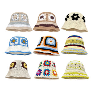 Bán Buôn Tùy Chỉnh Thời Trang Hoa Mùa Đông Dệt Kim Ngư Dân Cap Handmade Hollow Phụ Nữ Cô Gái Crochet Xô <span class=keywords><strong>Hat</strong></span> Cho Mùa Hè - Product Image 3