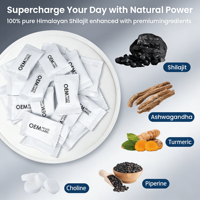 Gummies personnalisées au Shilajit Or 3000mg pour la santé sexuelle masculine, formule 4-en-1 avec miel aux champignons et acide fulvique de l'Himalaya pour l'amélioration des performances