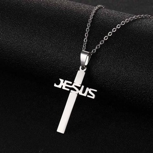 <span class=keywords><strong>Collier</strong></span> en acier inoxydable doré en gros avec pendentif <span class=keywords><strong>croix</strong></span> pour hommes et femmes, bijou religieux chrétien, cadeau - Product Image 4