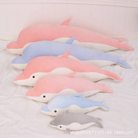 Groothandel Schattig Dolfijn Pluche Speelgoed Strip Simulatie Zee Dier Knuffel Kussen Pop Kindercadeau Vakantie Cadeau