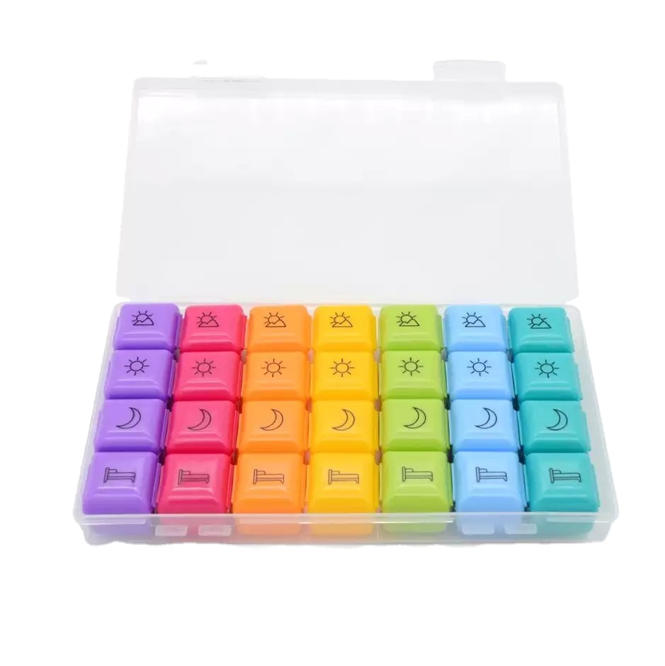 Японский большой красочный органайзер для таблеток с клавиатурой на 28 дней на неделю