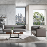 Canapé modulaire de bureau, fauteuil lounge à dossier haut pour l'intimité, canapé d'angle 3 places, personnalisable pour banque, hôpital, hôtel