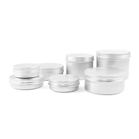 Pot en aluminium sans soudure avec couvercle à vis pour cosmétiques, 5ml, 10ml, 15ml, 30ml, 50ml, 60ml, 100ml, 120ml, 150ml, 250ml