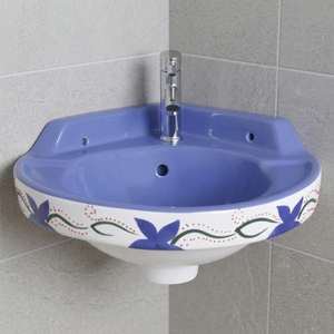 White round wash basin bathroom <b>corner</b> sinks modern aluminium wash basin Twyford - Product Image 4