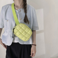 Nouveau sac banane transfrontalier en velours à carreaux, style veste, avec fermeture éclair, forme boîte, mode européenne et américaine